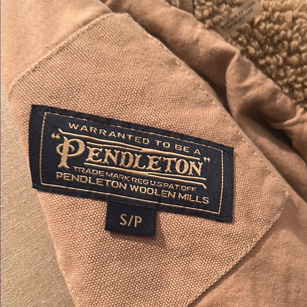 Pendleton Tan Sherpa Jacket with Striped Detail - Picture 7 of 7
